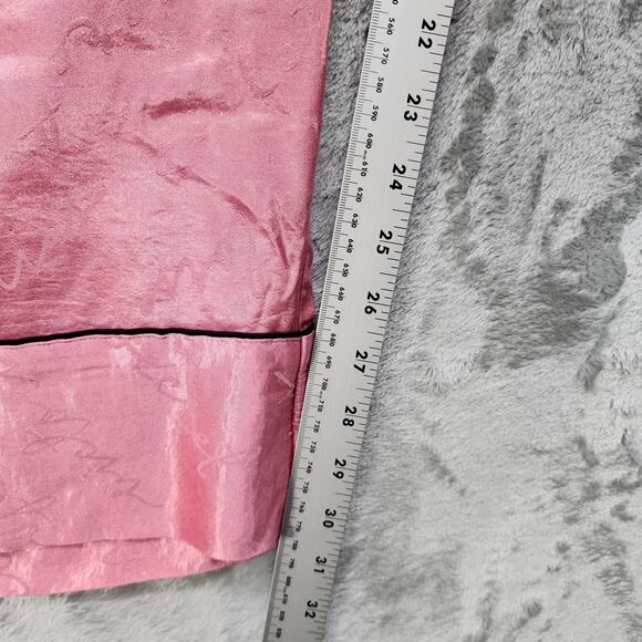 Victoria's Secret Pajama Pants Womens XL Pink Black Side Striped Satin Lounge - Picture 11 of 12